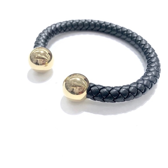 Stainless Steel Plain Ball LEATHER MEN CUFF BRAC. - Picture 6 of 8